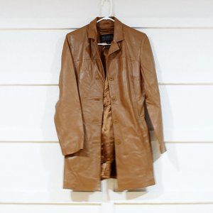WILSONS LEATHER Genuine Leather Tan Thinsulate Lined Trench Coat | Size S